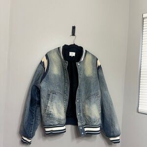 RHUDE DENIM LIGHTING BOMBER JACKET BLACK